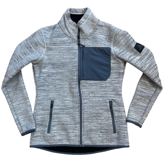 Ascend Fleee Lined Full Zip Gray White Women’s Size Small Fitted Jacket outdoors - Picture 1 of 13